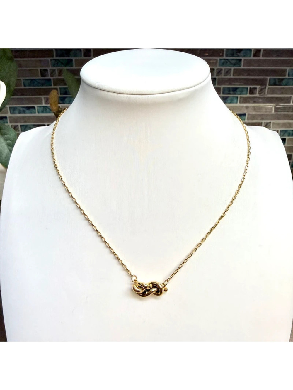 Brighton Interlok Single Knot Necklace Gold Plated Minimalist